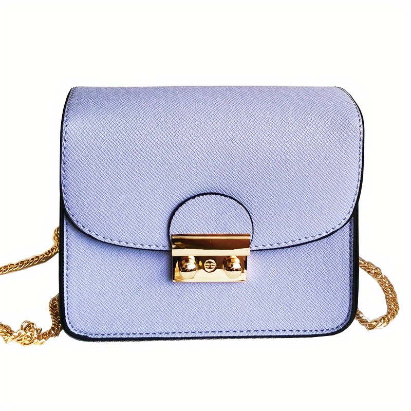 Baby Blue Leather Vsling Wallet on a Chain