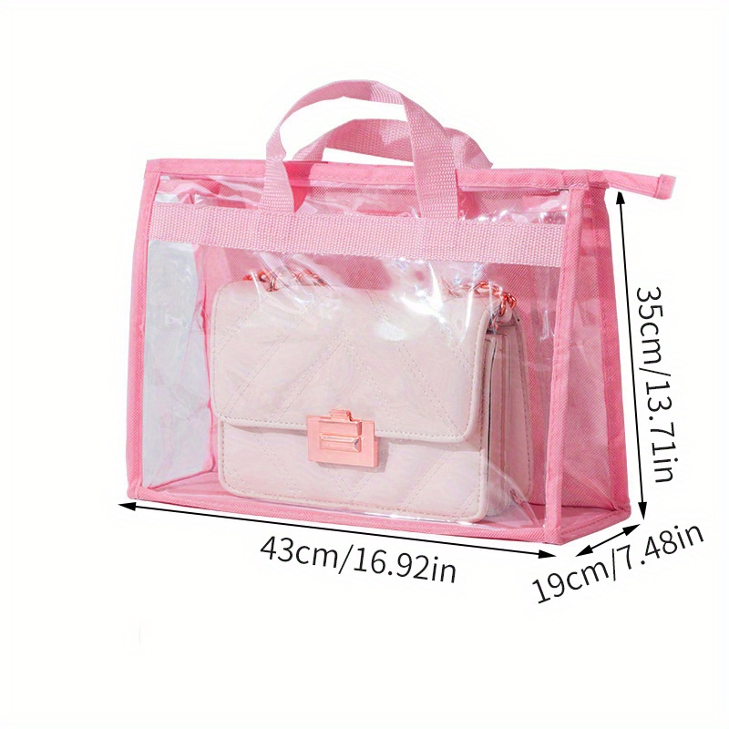 Dust Bag For Handbags, Clear S /xl Handbag Storage, Purse Storage Organizer  For Closet, Purse Cover Hanging Closet Organizer With Zipper And Handle -  Temu