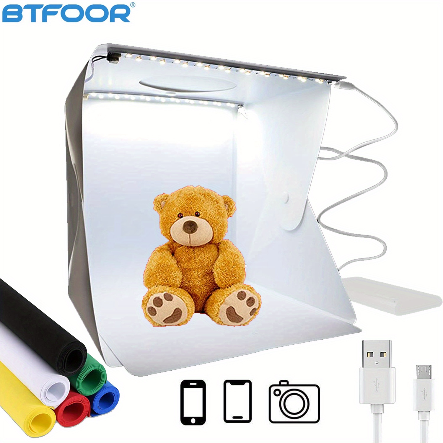 Mini Folding Light Box Photography Studio Led Light Soft Box - Temu