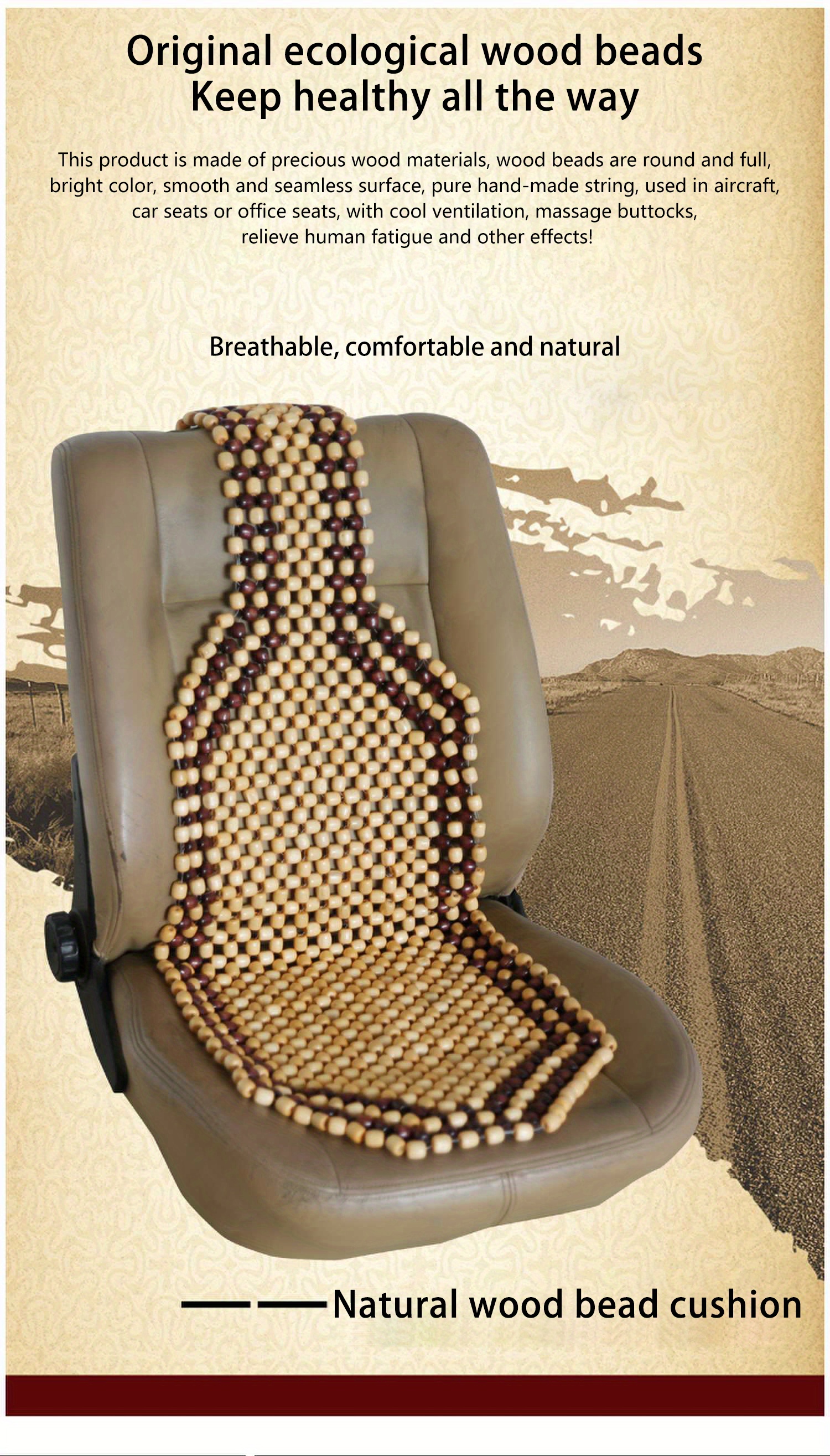Auto Kissen Sitzbezug Holz Perlen Sitzbezug Massage Braun
