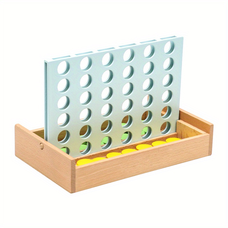 Classic Connect 4 Game, 4 Connect Online Wooden Match 4 Tokens In A Row,  Adult Kids Strategy Game, Travel Board Game Family Gift