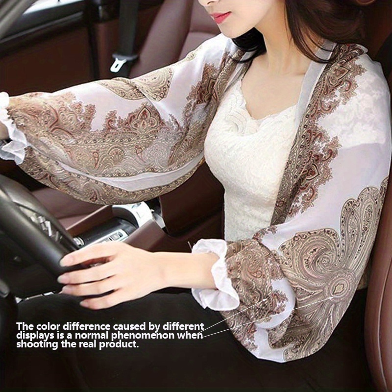Image of Summer Bohemian Print Chiffon Scarf For Outdoor Sports, Running, Cycling, Beach, Parties, And Driving