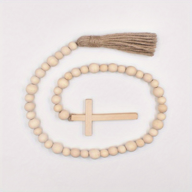 Image of 1pc, Handcrafted Wooden With Tassel Hanging Decoration - Home, Room, And Window Decor - Ideal For Holiday Parties Decor
