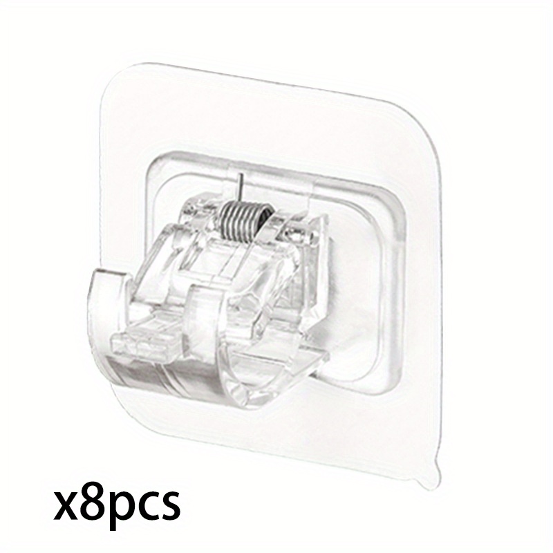 2pcs Shower Rod Holder Wall Installation with Punch Paste Bracket Clip