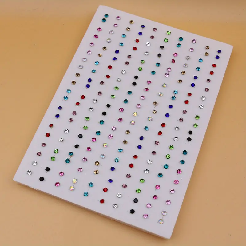 White And Random Multicolor Rhinestones Available Plastic - Temu