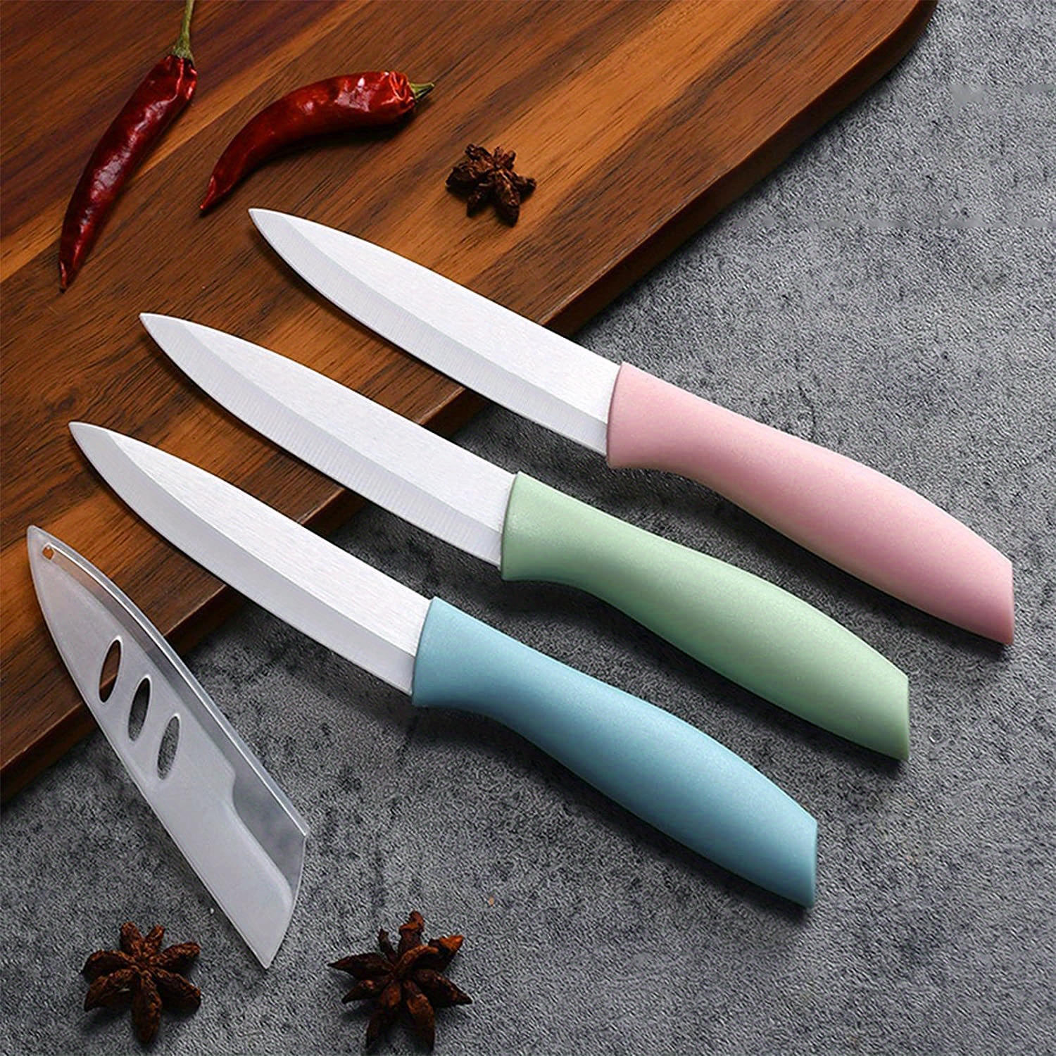 Knives Set, Ceramic Knife Set,includes Paring Knife, Fruit Knife, Utility  Knife, Used For Cooking Vegetable Fruit Bread And Meats, Kitchen Stuff,  Kitchen Gadgets, Halloween Gift - Temu