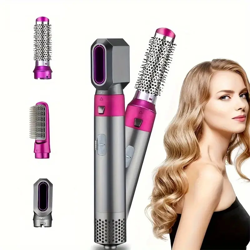 5 in 1 hot air comb automatic curling and straightening dual use 5 in 1 suction curling large curl hairdressing set styling hair dryer details 0
