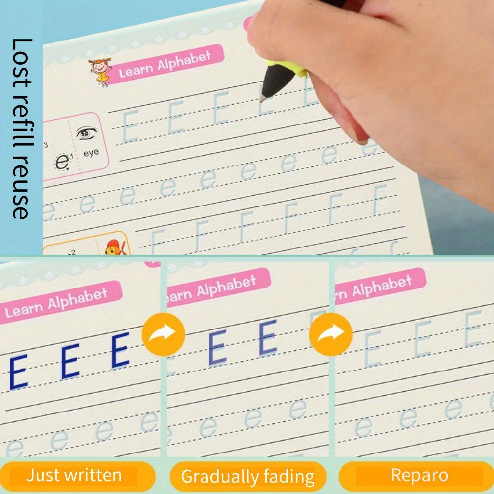  FUNOMOCYA 4pcs Groove Calligraphy Practice Board Calligraphy  Practice Book Calligraphic Letter Writing English Writing Practice Book  English Letter Writing preschool copybook Paper : Office Products