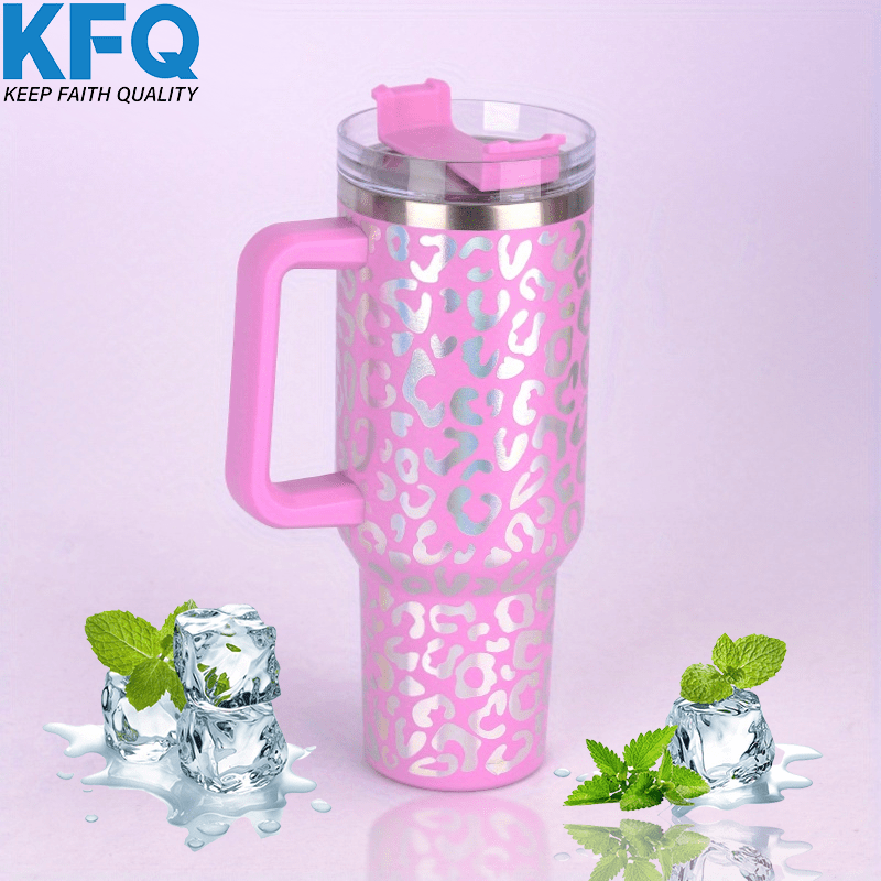 Leopard-printed Portable Stainless Steel Water Bottle - Leakproof,  Insulated & Comes With Lid & Straw - Perfect For Outdoor Activities! - Temu  Germany