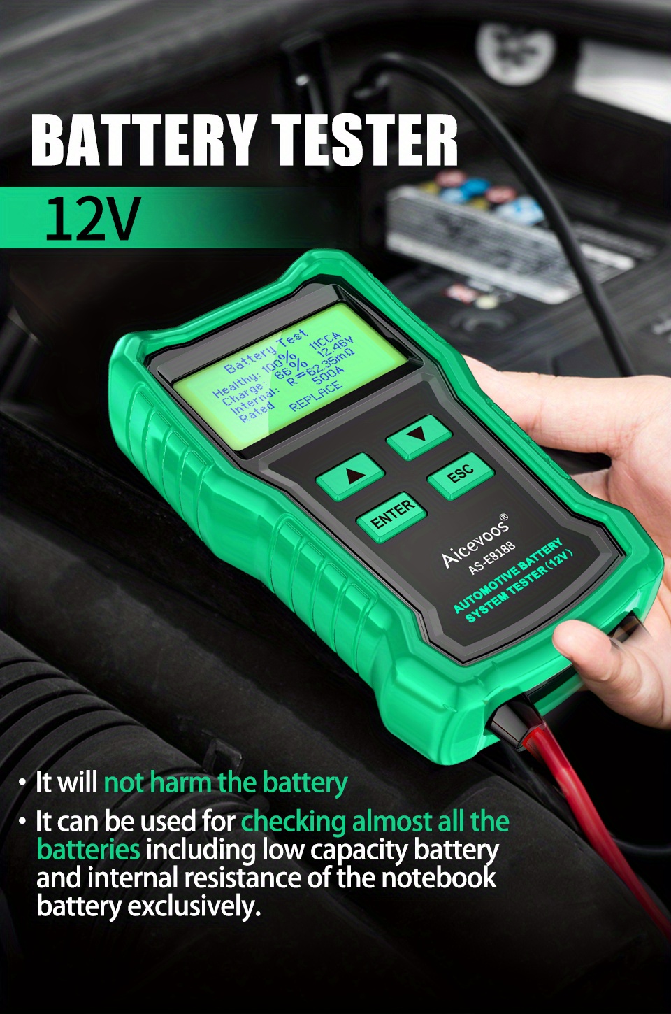 Car Battery Tester 12v Battery Analyzer Capacity Tester Battery System ...