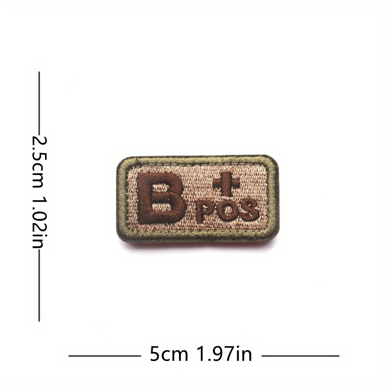 2pcs B Positive Blood Type Patch Camouflage Reflective Blood Type