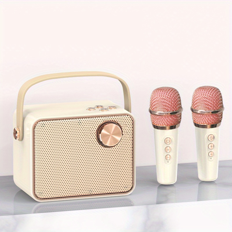 Vangoa Máquina de karaoke con 2 micrófonos inalámbricos, altavoz de karaoke  portátil con micrófono para niños y adultos, sistema de karaoke Bluetooth