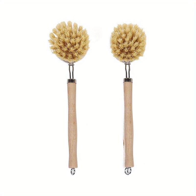 2pcs Kitchen Dish Scrub Brush With Beech Handle, Suitable For Scrubbing And  Cleaning Pans, Dishes, Sinks And Other Cleaning Tools