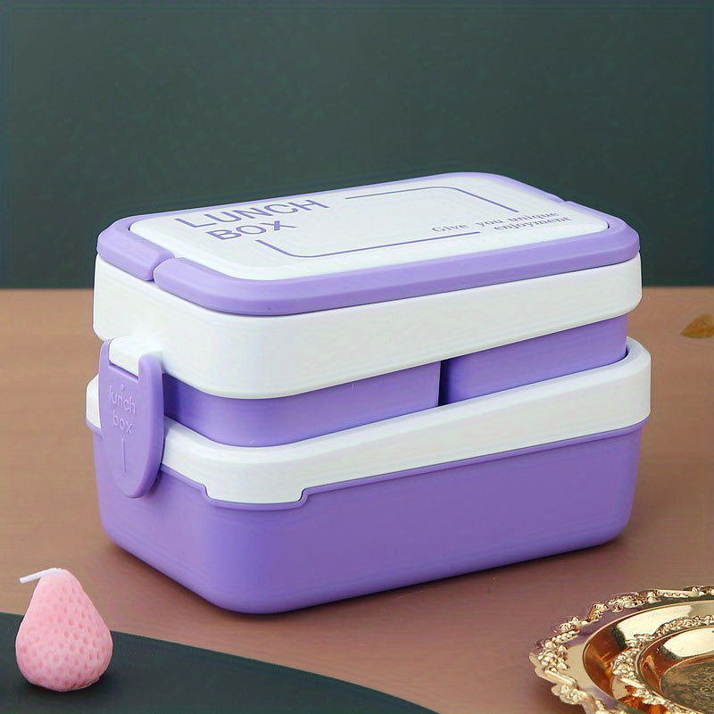 Double-layer Lunch Box, Square Divided Microwave Oven Bento Box, Leakproof  Food Container, For Teenagers And Workers At School,canteen, Back School -  Temu