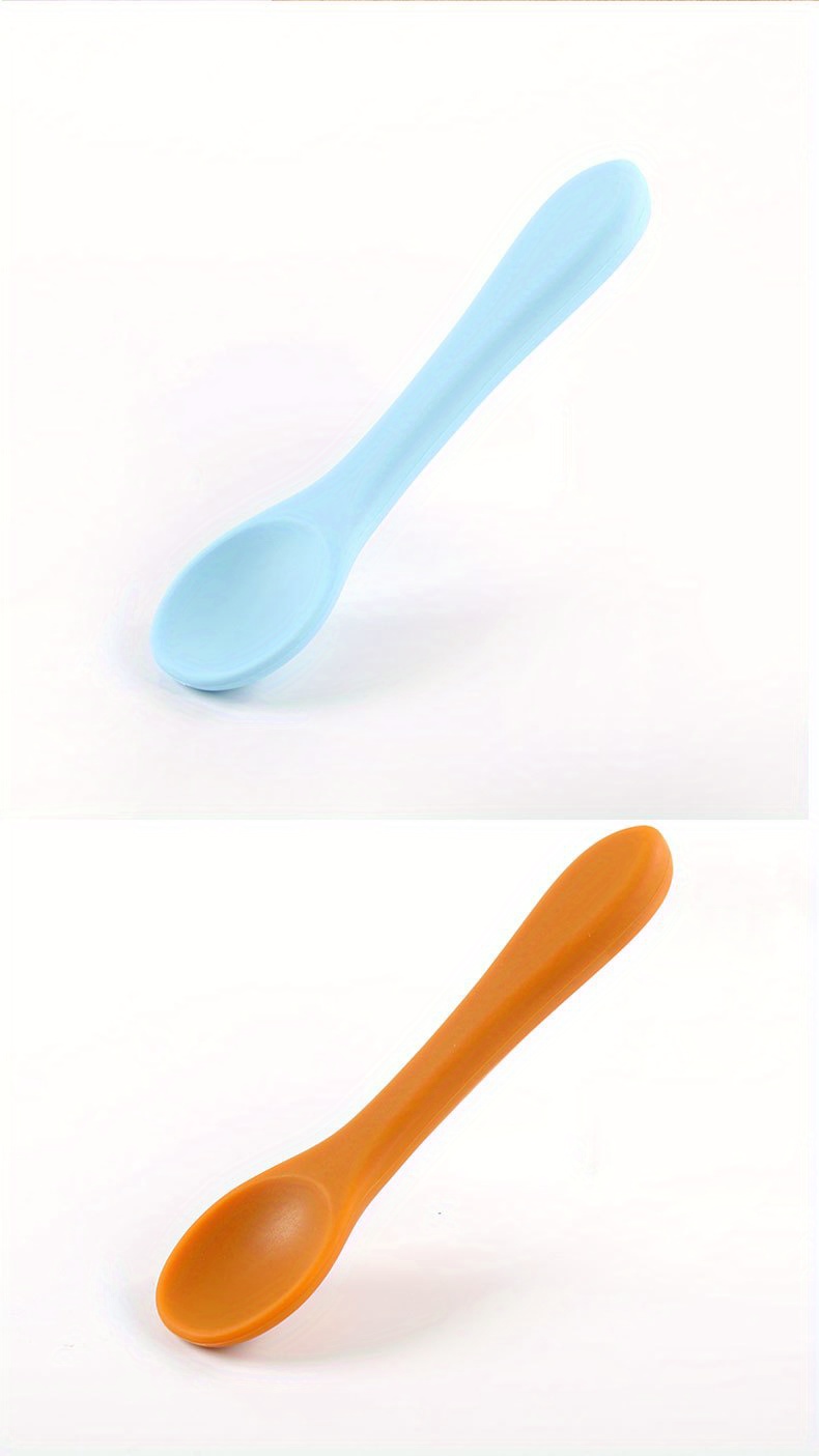 Baby Silicone Spoon Newborn Baby Feeding Spoon Children's - Temu