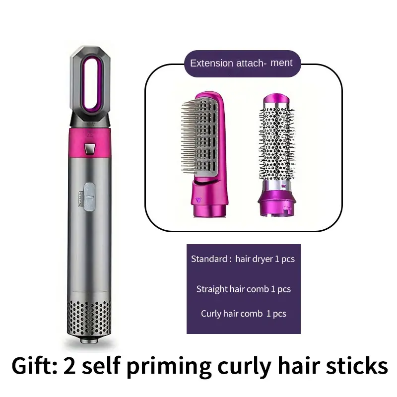 5 in 1 hot air comb automatic curling and straightening dual use 5 in 1 suction curling large curl hairdressing set styling hair dryer details 3