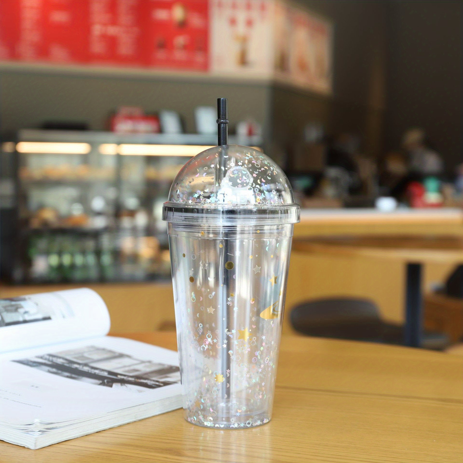 Cute Tumbler With Dome Lid And Straw Double Walled Plastic - Temu