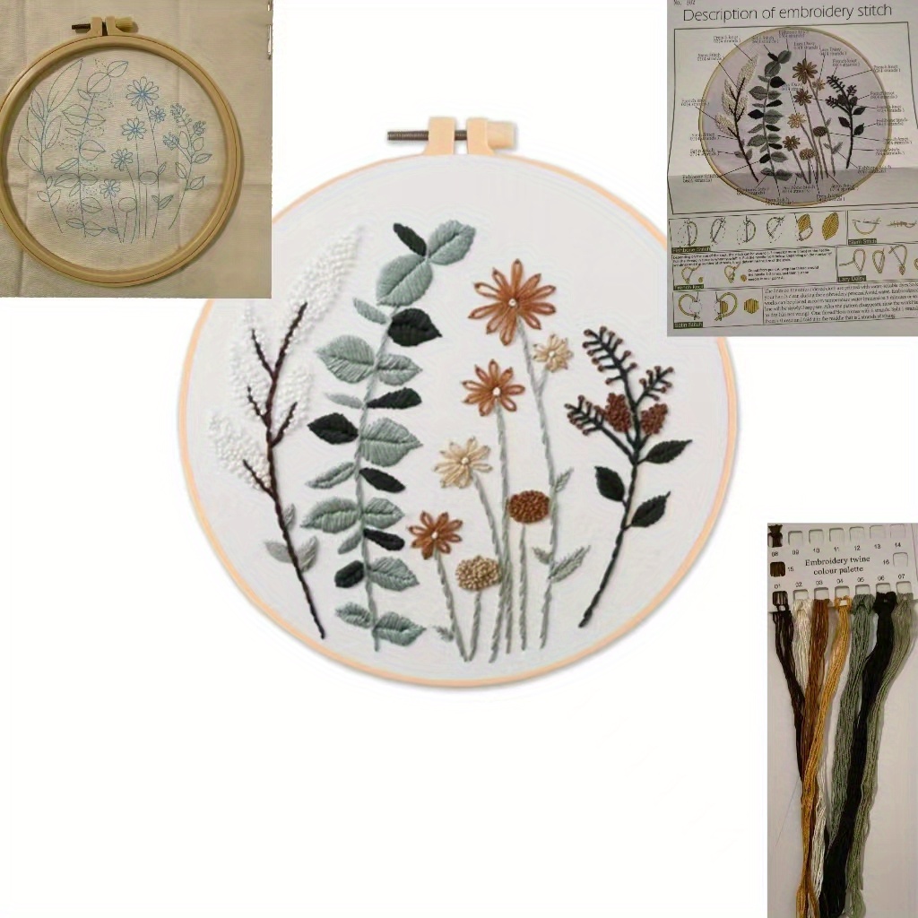 Flower Embroidery Kit for Beginners Adults Cross Stitch Kits for