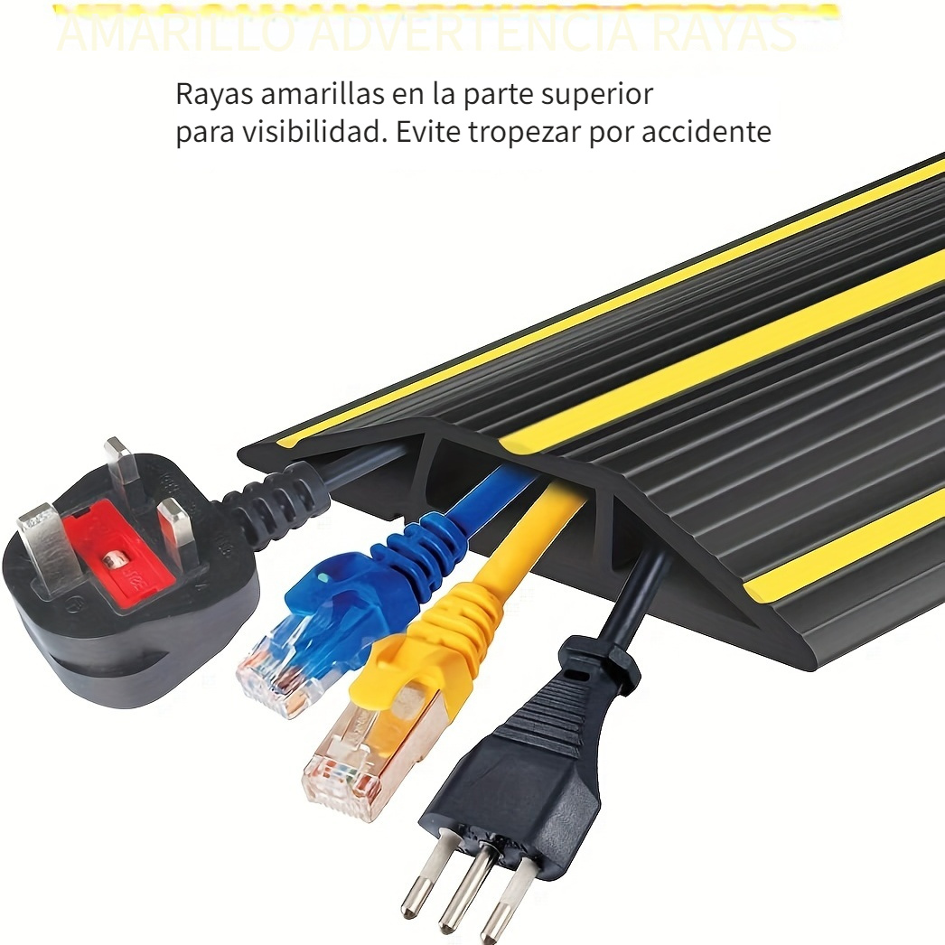 DXIUMZHP Canaleta Cables Suelo Adhesiva Uso En Oficina, PVC Material Blando  Fácil De Cortar, Evitar Tropiezos Pasacables Suelo， Varias Longitudes para