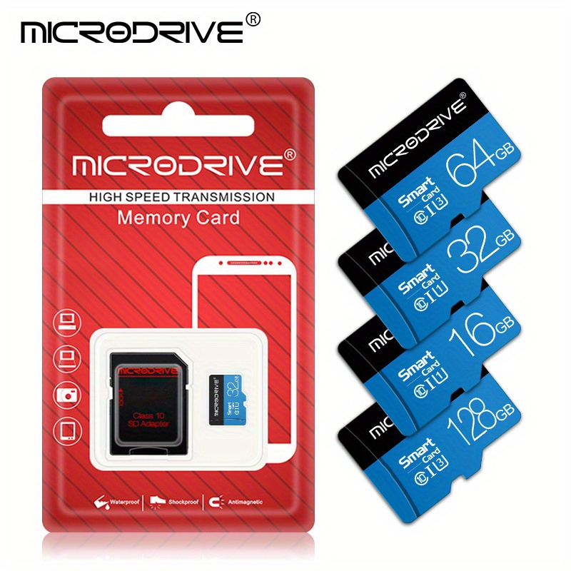 Carte mémoire SD haute vitesse Microdrive de classe 10 de 128 Go pour tous  les appareils
