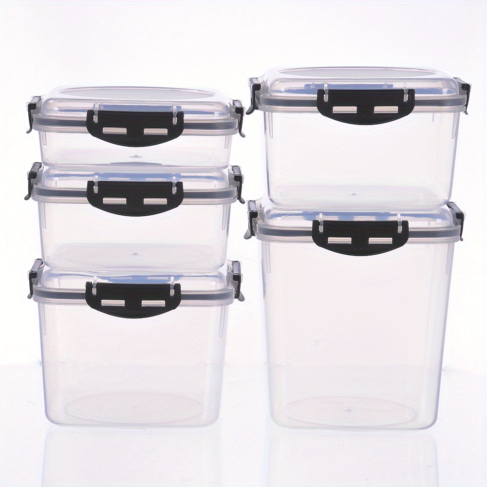 5pcs Storage Box Set, Clasp Detachable Design Thicken Airtight Food Storage  Containers With Lids, BPA Free Waterproof Pantry Organization And Storage