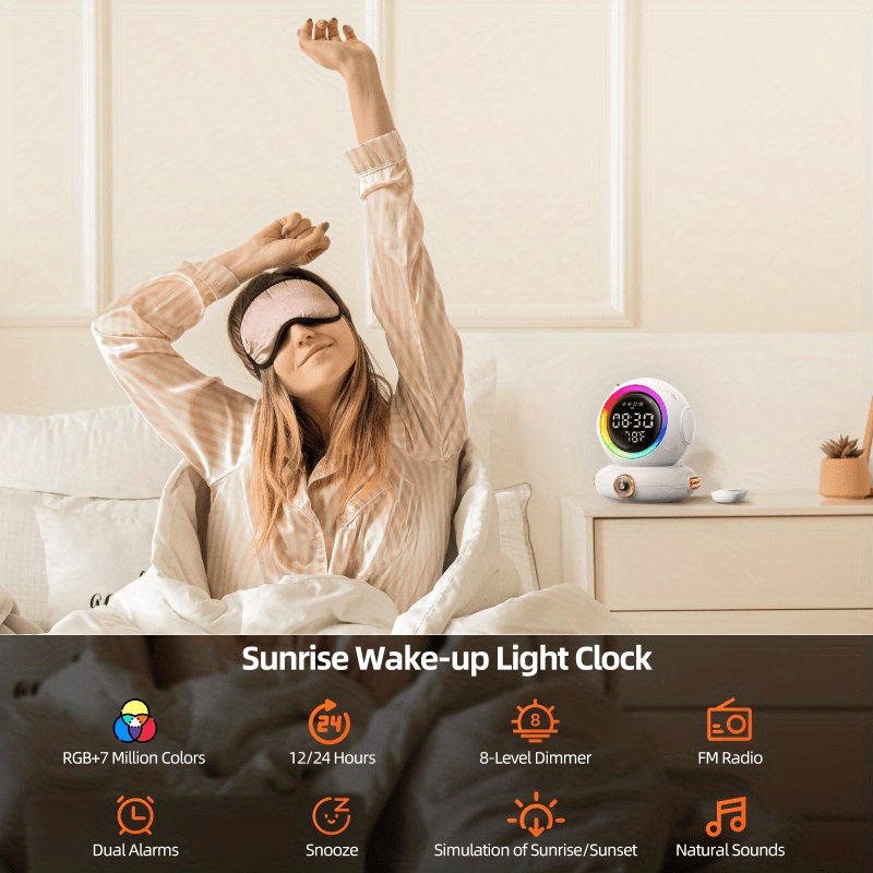 Rhythm RGB Light Bar Smart Light buy Sunrise Alarm Clock Wake Up Light Alarm Clocks