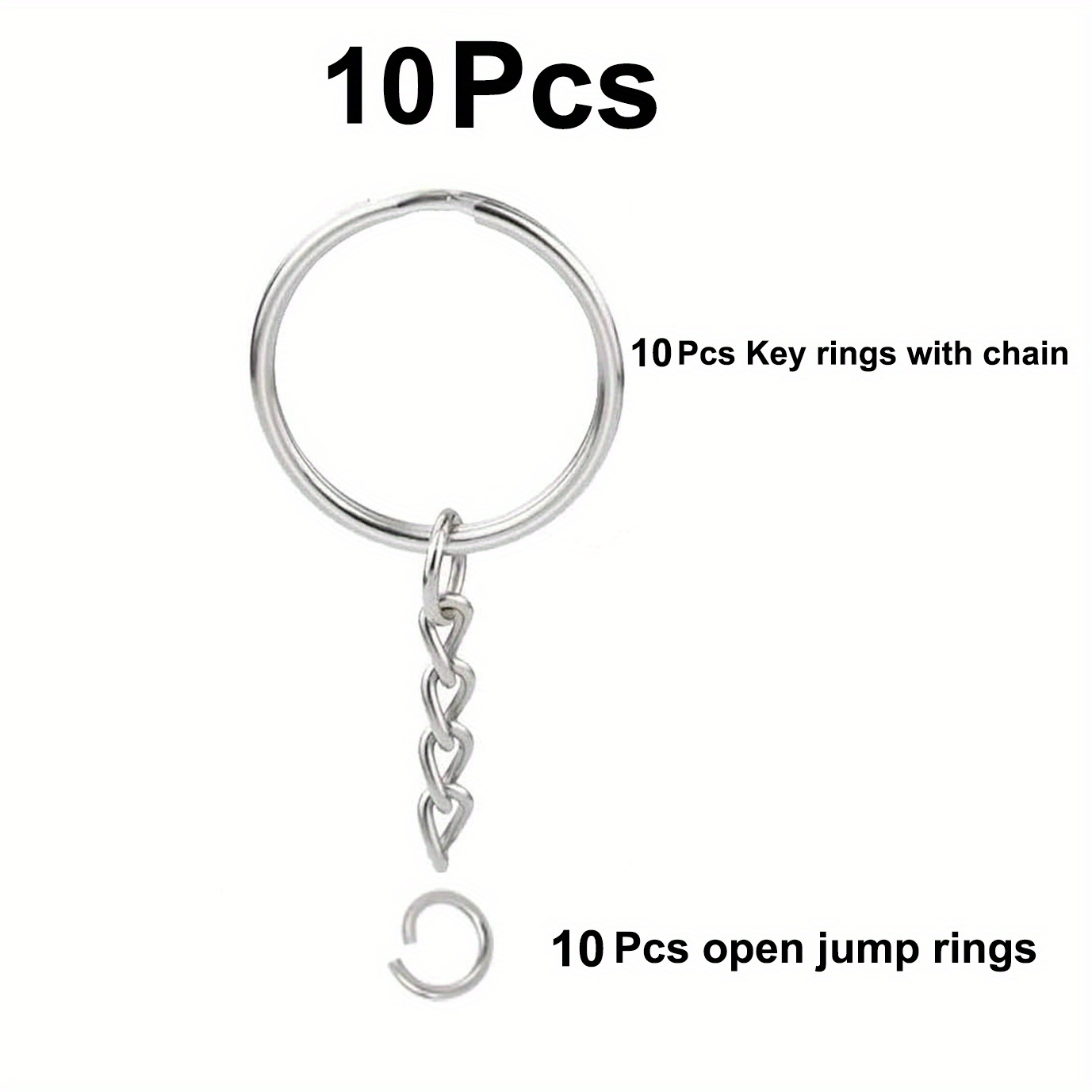  Stainless Steel Key Rings - 10 Pcs ~1inch, 25mm Round