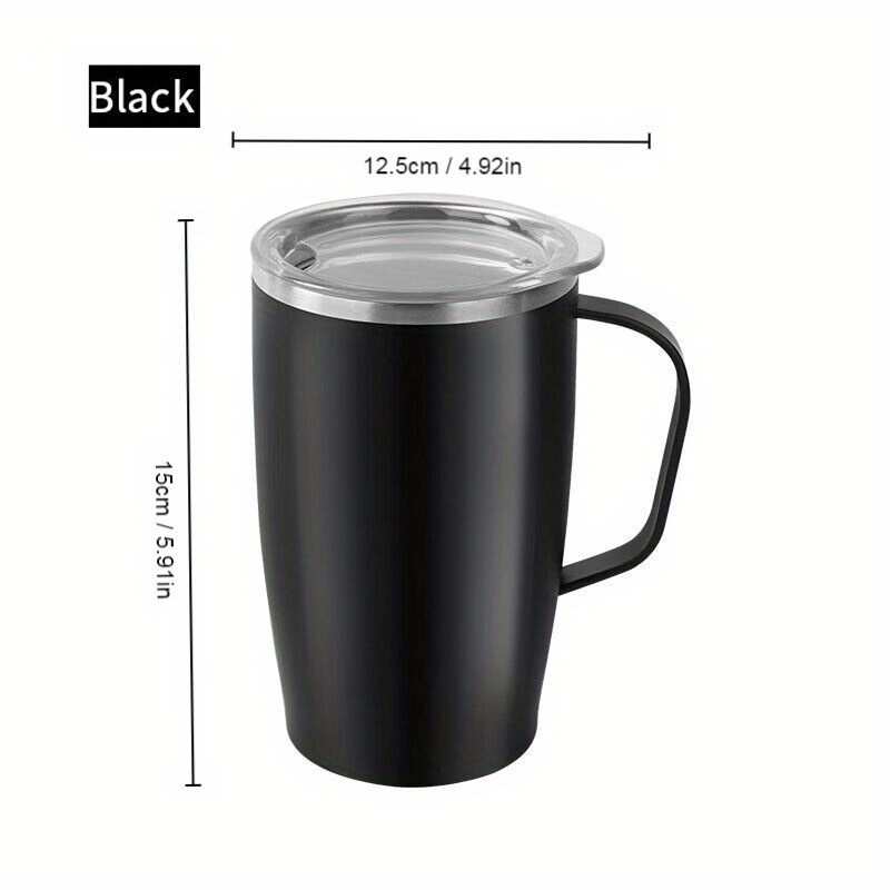 Black Stainless Steel Insulated Coffee Mug With Sliding Lid – TheWokeNest