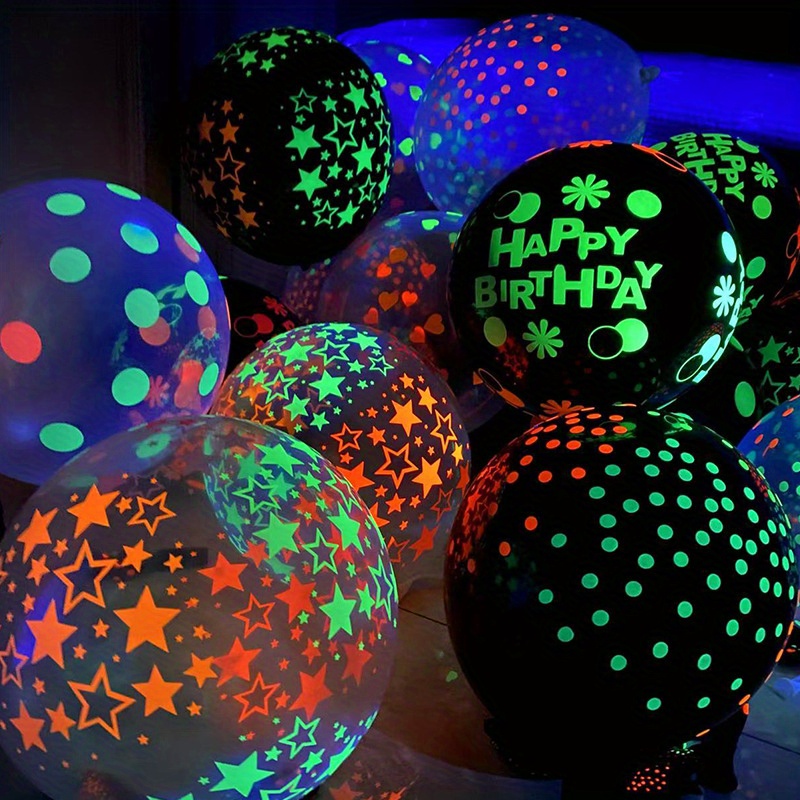 Globos de fiesta brillantes, globos de fiesta fluorescentes