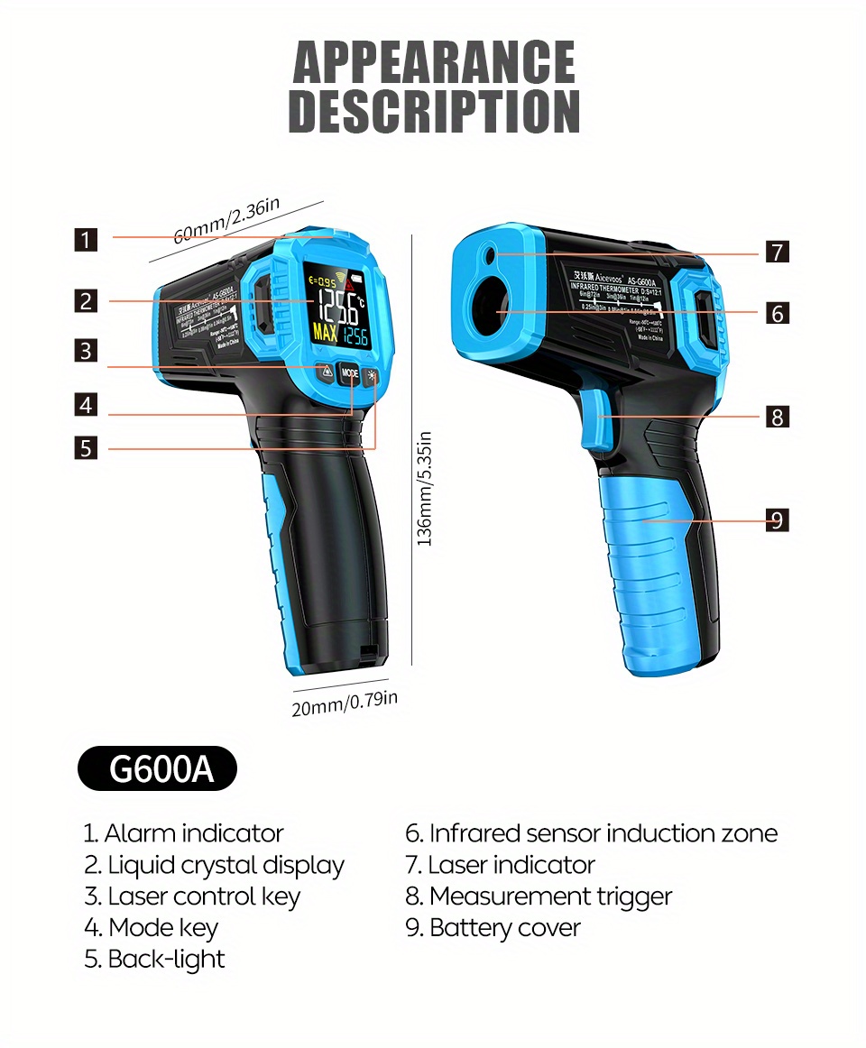 High-precision Infrared Thermometer Temperature Industrial Thermometer  Water Temperature Oil Temperature Kitchen Baking Oil Temperature Meter -  Temu