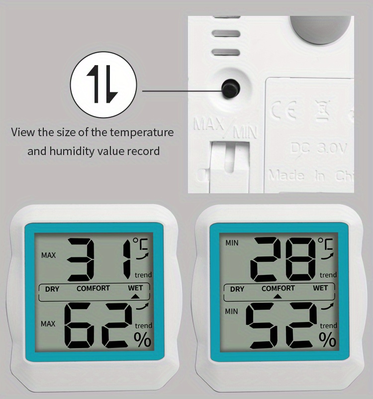 Desktop Digital Indoor Room Thermometer Hygrometer With Backlight And  Strong Magnet, Home Gadgets, Cheap Items - Temu