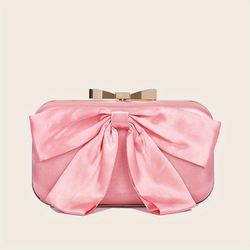 Elegant Bow Decor Clutch Purse Sweet Classic Dinner Bag Temu