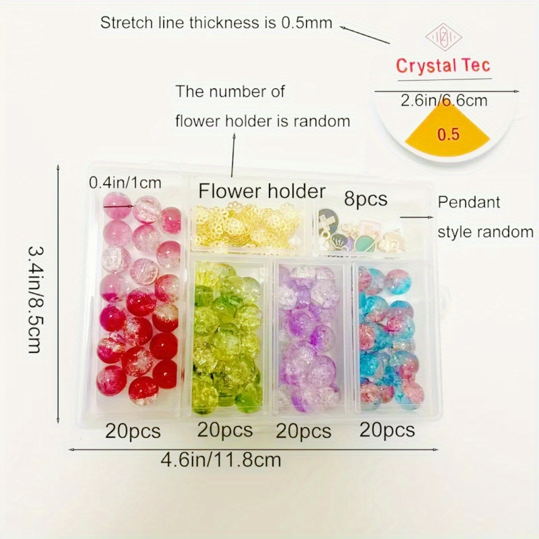 Crystal Snowflake Ice Crackle Bead Bracelet Diy Making Kit - Temu