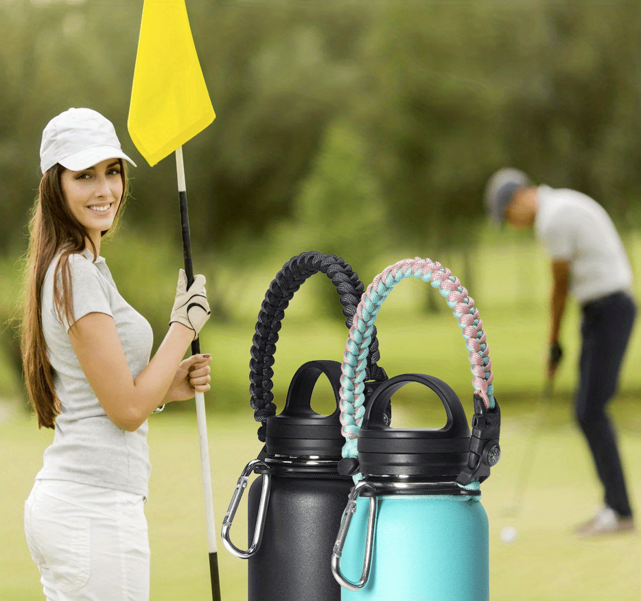 TureClos Outdoor Paracord Handle for Wide Mouth Water Bottle Portable  Paracord Handle Strap for Insulation Cup with Compass 