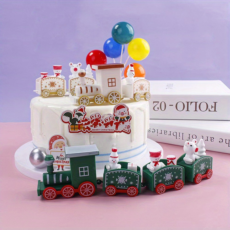 BRANDNEW CHRISTMAS TRAIN DECORATION CAKE TOPPER SET, Hobbies & Toys,  Stationary & Craft, Occasions & Party Supplies on Carousell