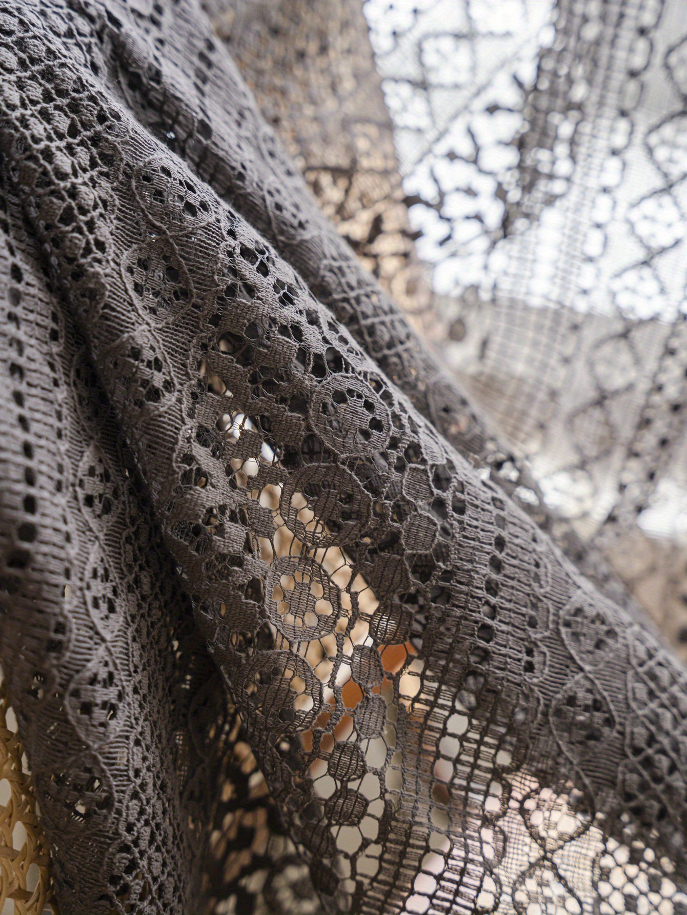 Bohemian Vintage Transparent Semi blackout Grey Curtain Temu