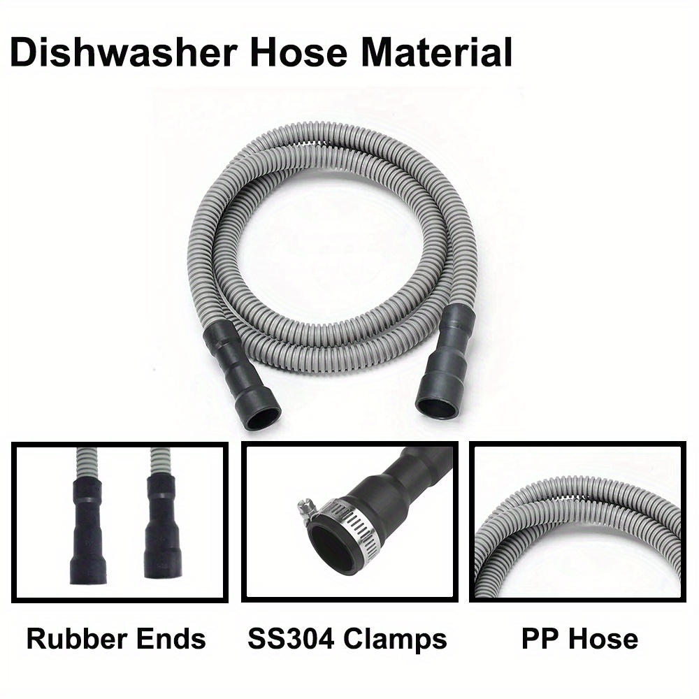 Universal Pp Dishwasher Drain Hose Corrugated Flexible Temu