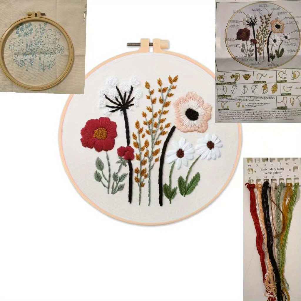 Embroidery Starter Kit For Adults Include Embroidery Cloth - Temu