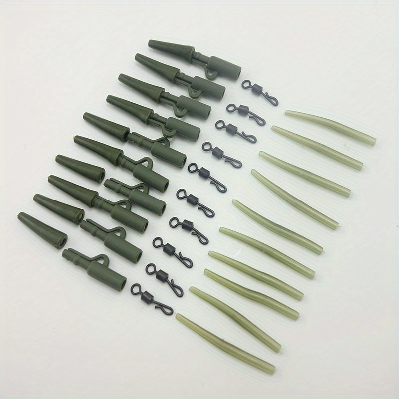 20pcs Carp Fishing Terminal Tackle Tail Rubber Sleeves Cone Fishing Lead  Clips Carp Fishing Accessories AE060