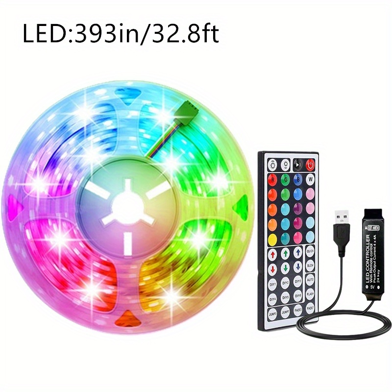 Guirlande lumineuse LED 2835 avec télécommande, décoration de chambre à  coucher, fond TV, Fita, ruban, ampoules de 5M pour fête de noëlRGB  2835Bluetooth IR&4 m