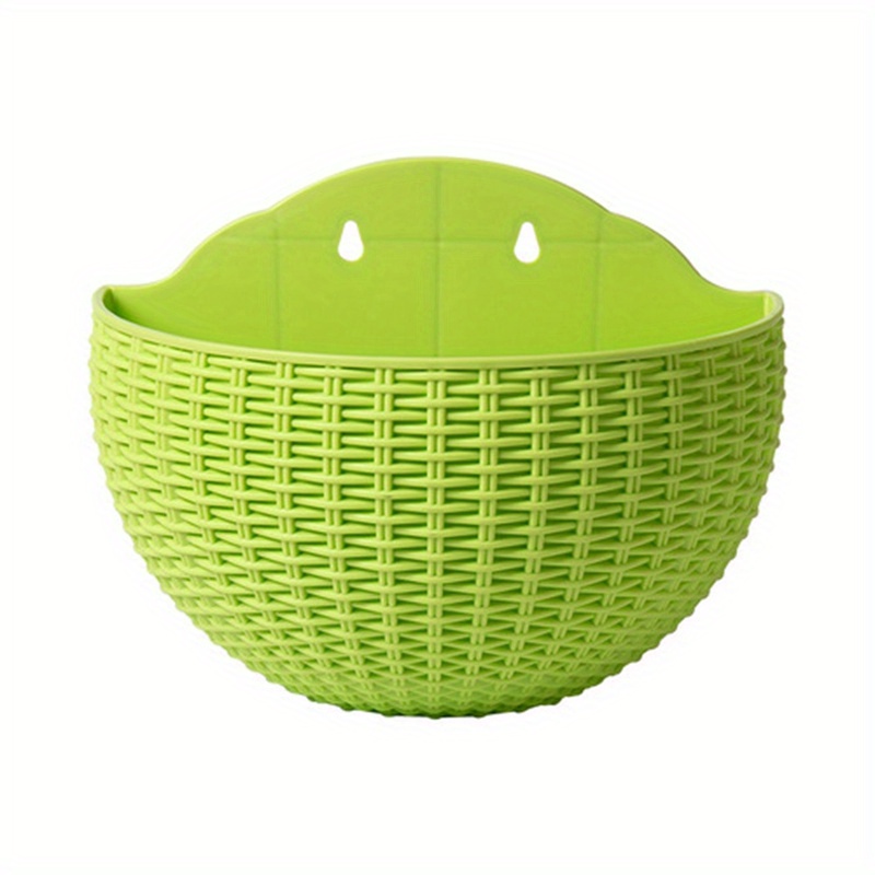 Wall Hanging Storage Basket Woven Plastic Rattan Basket Flower