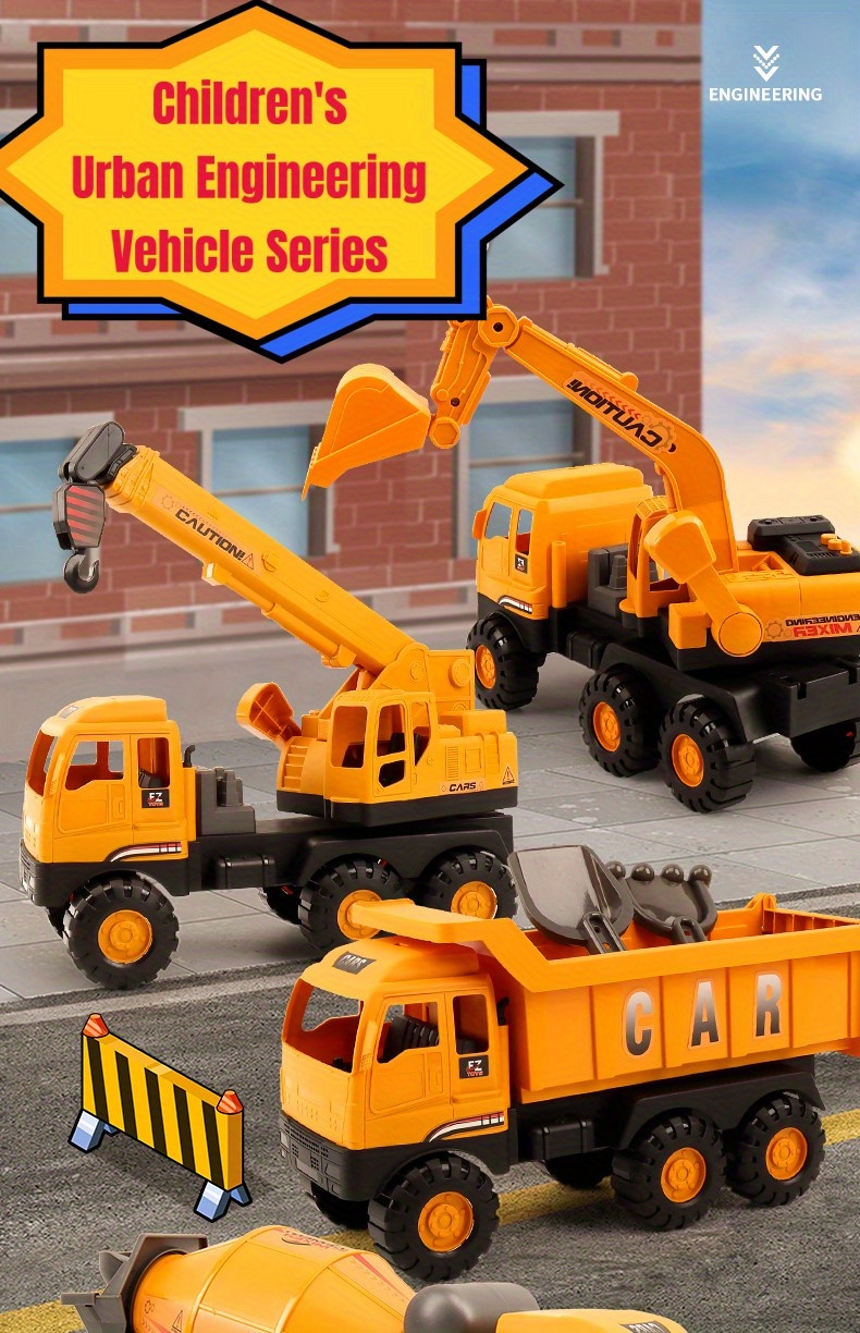 The boy oversize inertia Engineering Crane hook machine unbreakable Toy Car  Model for Baby