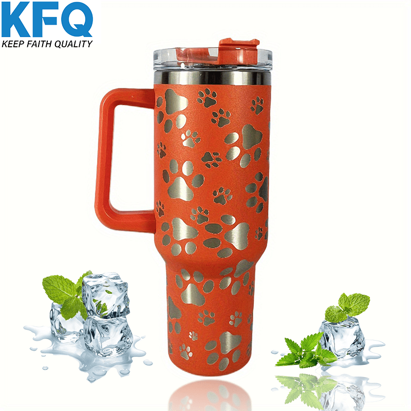 Laser Cat Claw Insulated Cup Tumbler With Handle Straw Lid - Temu