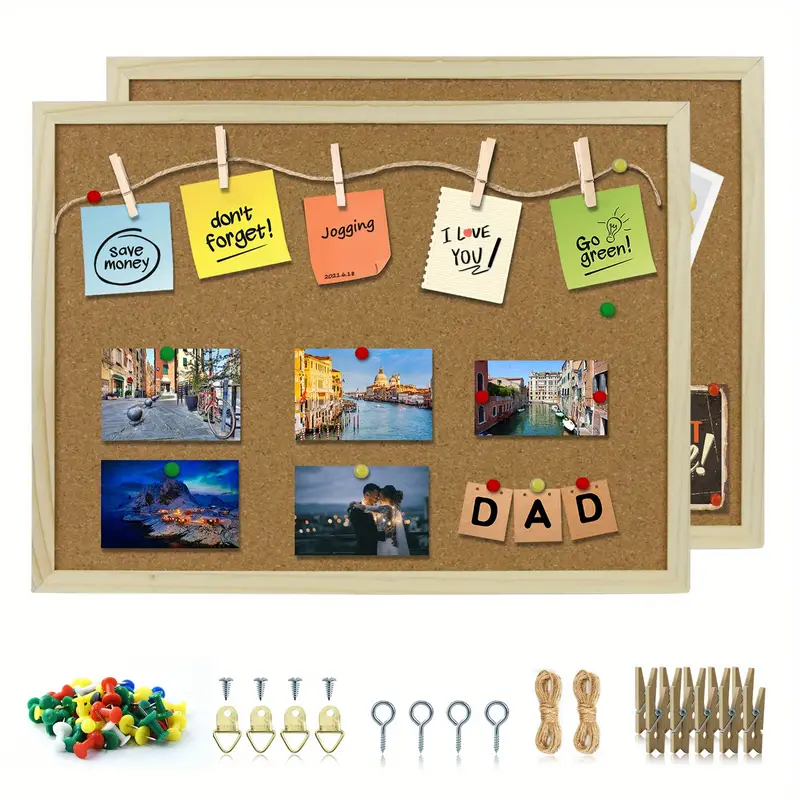 Cork Board Bulletin Board Vision Boards With 50 Pins And 10 - Temu
