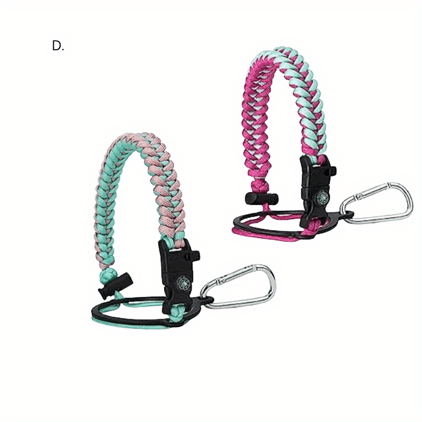 TureClos Outdoor Paracord Handle for Wide Mouth Water Bottle Portable  Paracord Handle Strap for Insulation Cup with Compass 