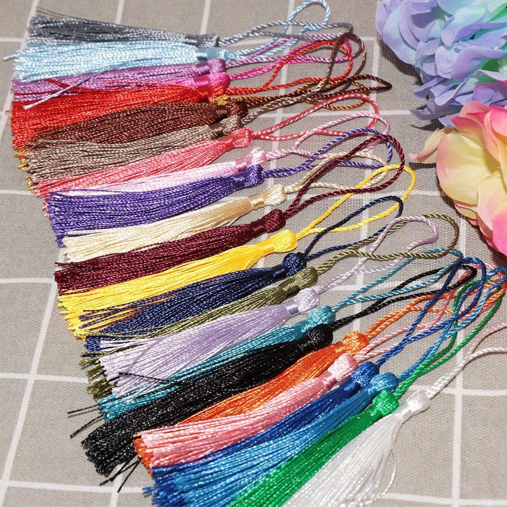 Silky Handmade Soft Flossy Bookmark Tassels With Loop For - Temu