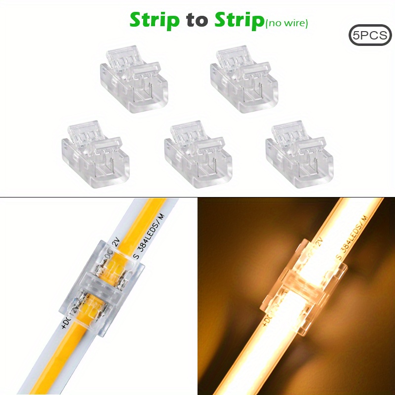 Led Strip Connector 2pin Cob Smd High Density Ip20/ip65 - Temu