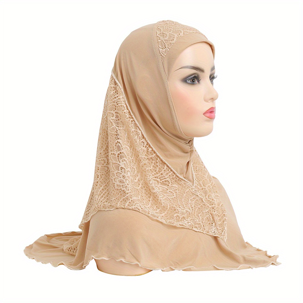 Hat Lace Stitching Veil Hat Hijab Multicolor Optional - Temu