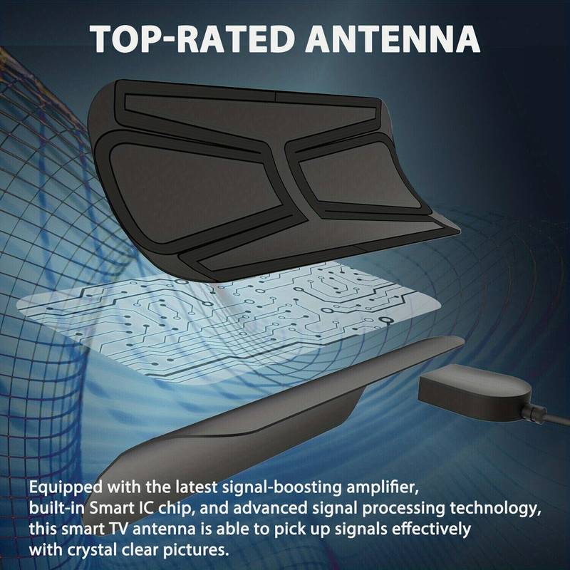 1500+ Mile Range Digital TV Antenna – 2025 Upgraded Indoor/Outdoor HDTV Antenna With Amplifier, 36ft Cable