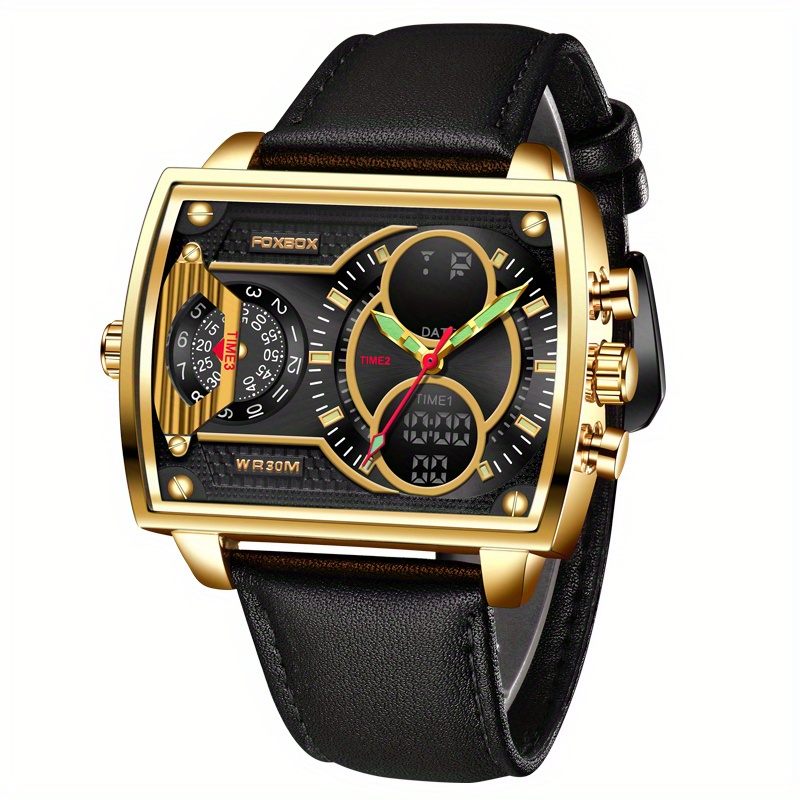 Reloj deportivo para hombres de moda Cuadrado Tiempo dual LED Relojes  digitales Relojes masculinos Relojes Deportivos Herren Uhren Reloj Hombre  Montre